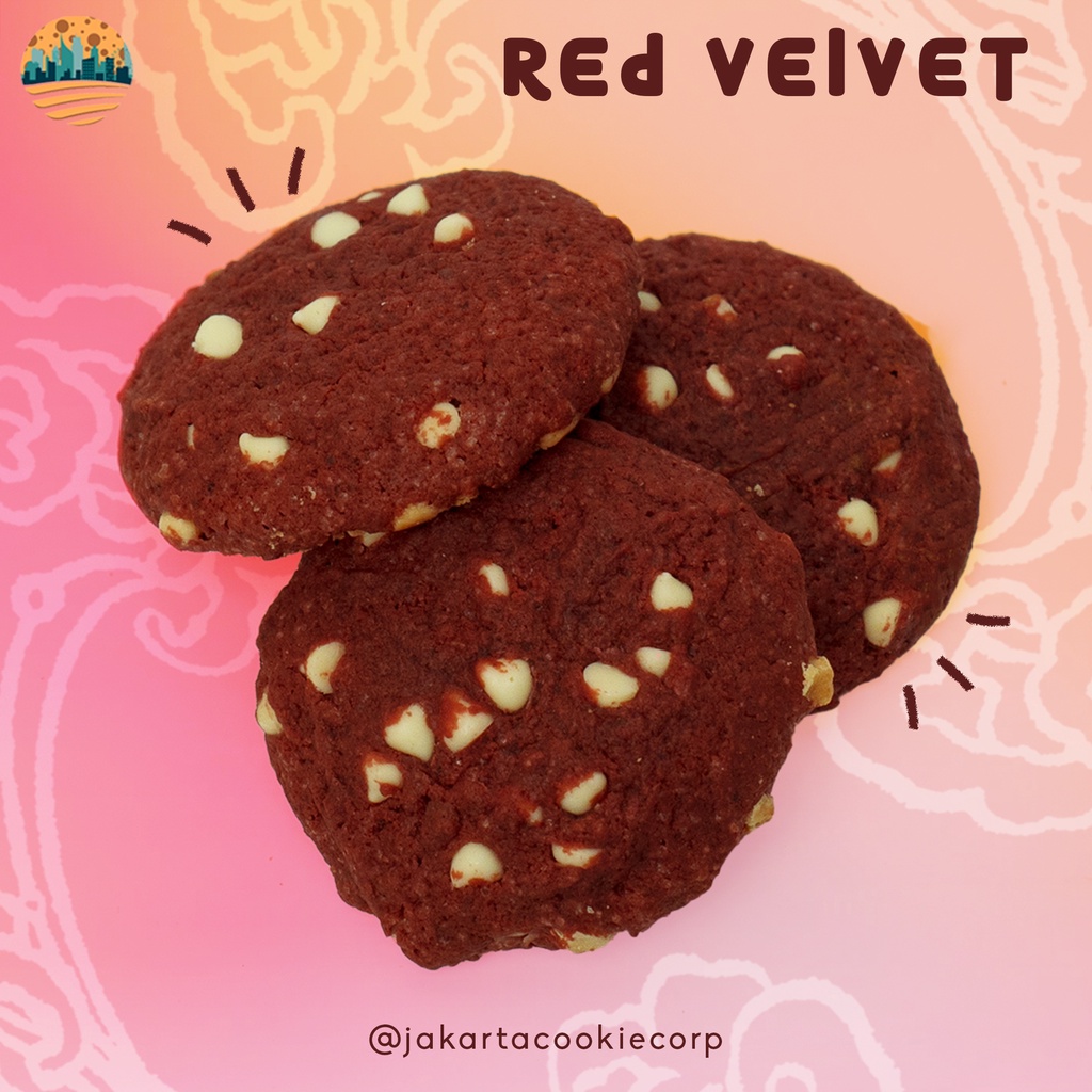 

Soft Baked Red Velvet Cookie | Jakarta Cookie Company (isi 3 pcs)