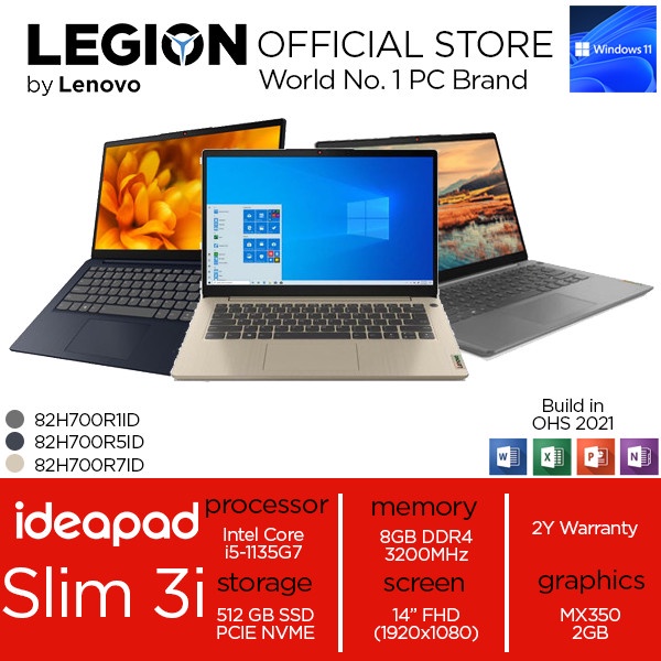 Lenovo Ideapad Slim 3 Intel Core i5 1135G7, 8GB, 512GB SSD, MX350 2G