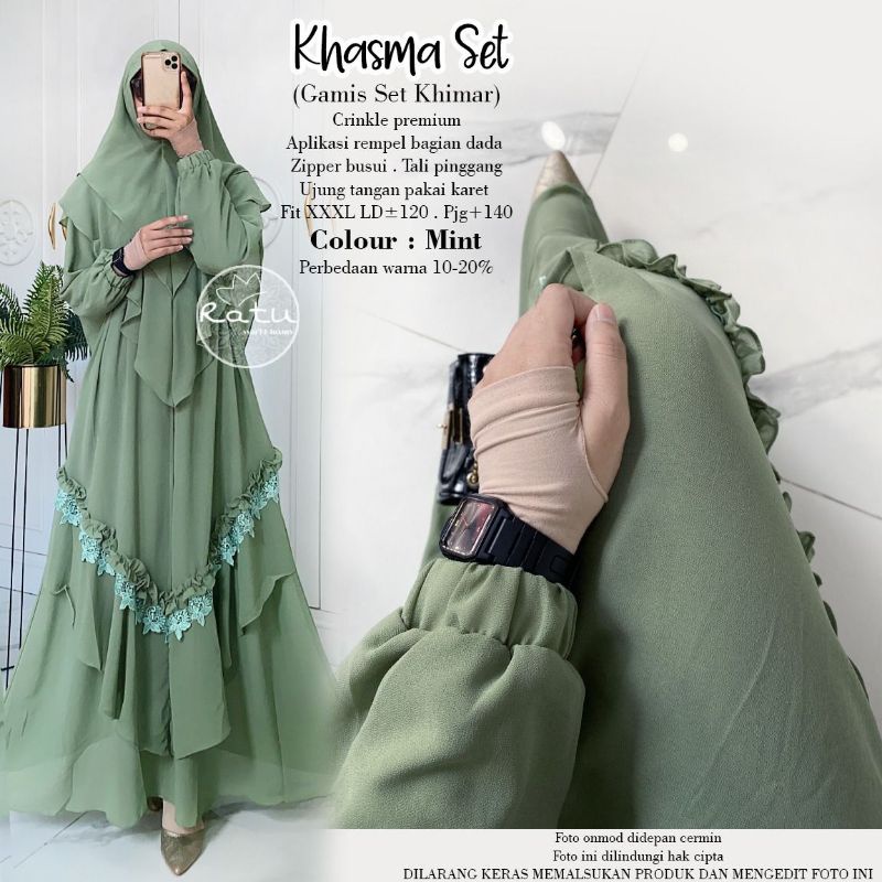 KHASMA SET LD 114 & 120 BY RATU * GAMIS SYARI * BAJU MUSLIM WANITA * GAMIS CERUTI
