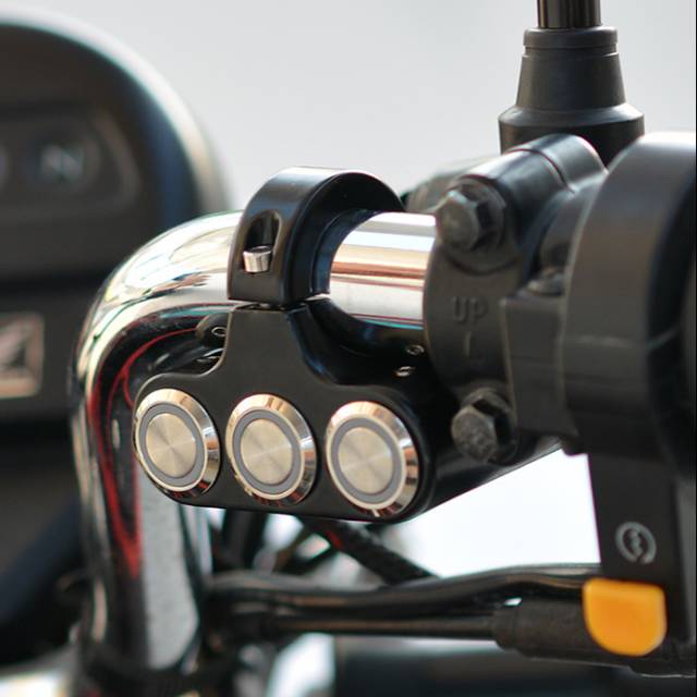 ✓SAKLAR/SKAKEL TOMBOL SWITCH LAMPU MOTOR NYALA LED 22mm. LAMPU TEMBAK, LAMPU SOROT, HAZARD DLL
