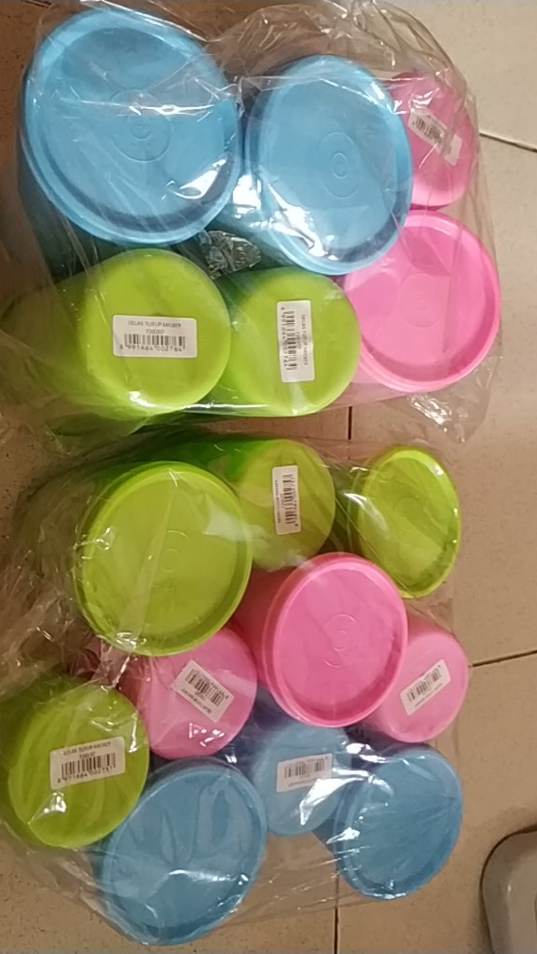Souvenir Gelas Mickey Warna Mini / Big Ulang Tahun