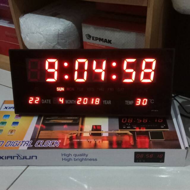 Jam dinding digital 3615 led merah murah