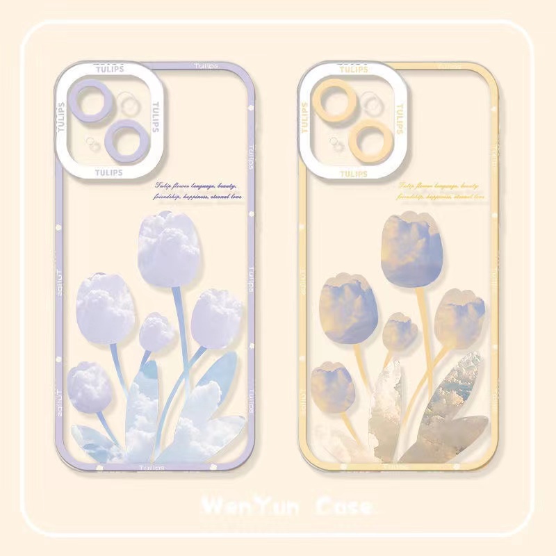 Soft Case Silikon TPU Transparan Motif Bunga Untuk IPhone 13 12 Pro Max 11 Xs XR 8 7 6S Plus Xs