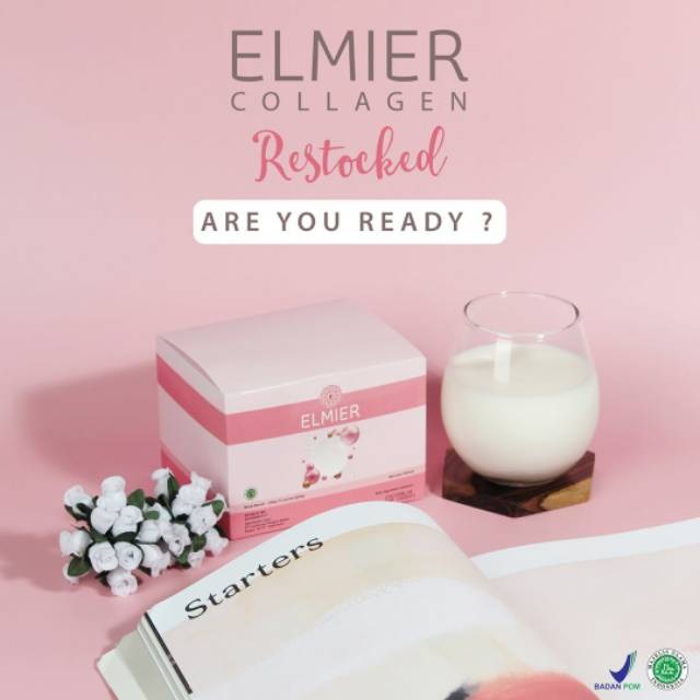 Elmier Collagen Drink 1 Box | Minuman Kolagen Sehat Anti Bopeng | Halal BPOM | Store Official Origin
