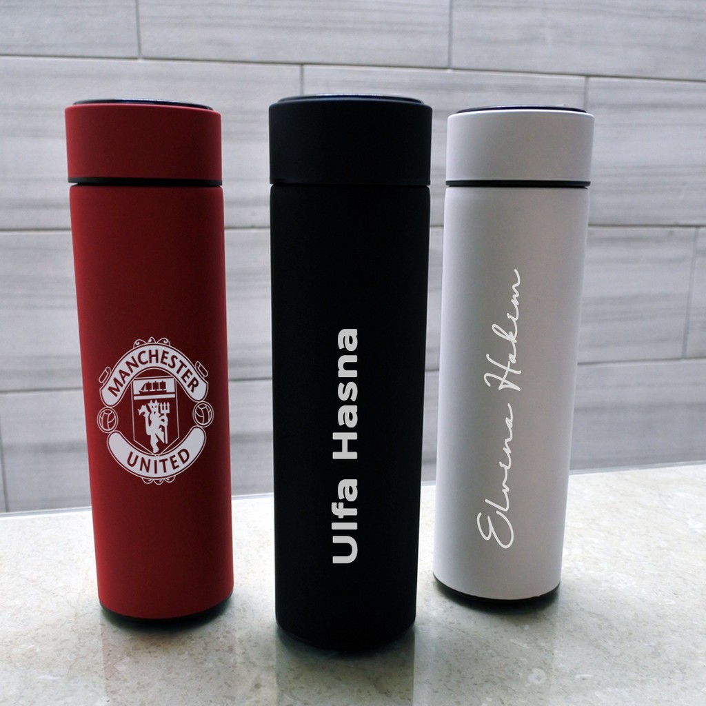 Tumbler Thermos Termos Custom Grafir Nama Logo Smart Temperature LED Termos Teh Kopi