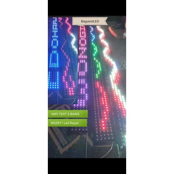 LAMPU STROBO TEXT WIFI 5 BARIS VERSI TERBARU