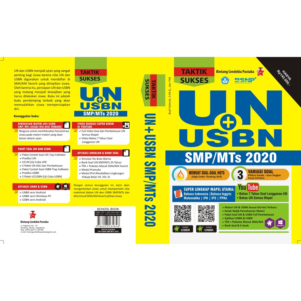 Buku Taktik Sukses UN+USBN SMP/MTs 2020 -Bintang Cendekia Pustaka--2