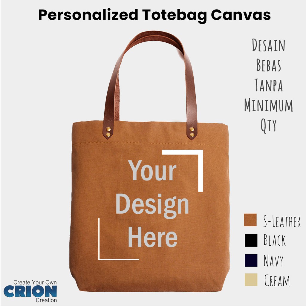 Personalized Custom Totebag S Leather - Bisa Request Design sendiri