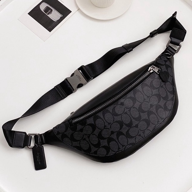 Spot new COACH F78777 men's waist bag pvc+leather chest bag messenger bag shoulder bag