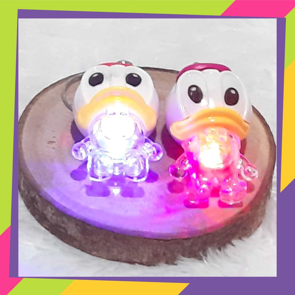 1137 [Grosir] @12pcs gantungan kunci lampu LED karakter bebek