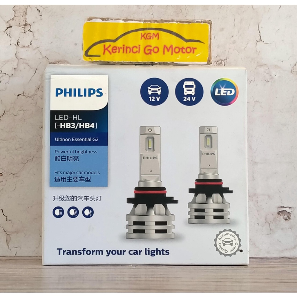 BOHLAM PHILIPS LED HB3 HB4 12V 24V 24W PUTIH ULTINON 11005UE2X2