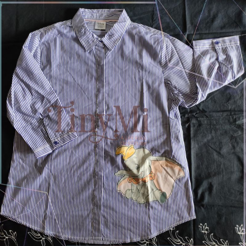 KEMEJA DEWASA NEVADA X DISNEY DUMBO MOTIF BIRU SUPER LUCU