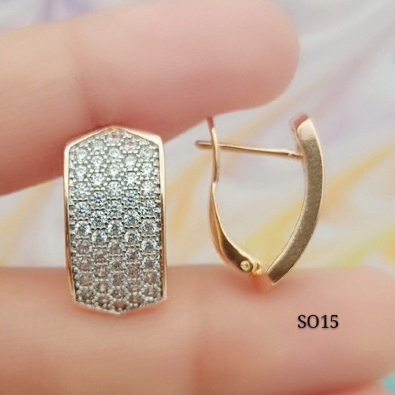 xuping anting permata putih lapisan emas terbaru