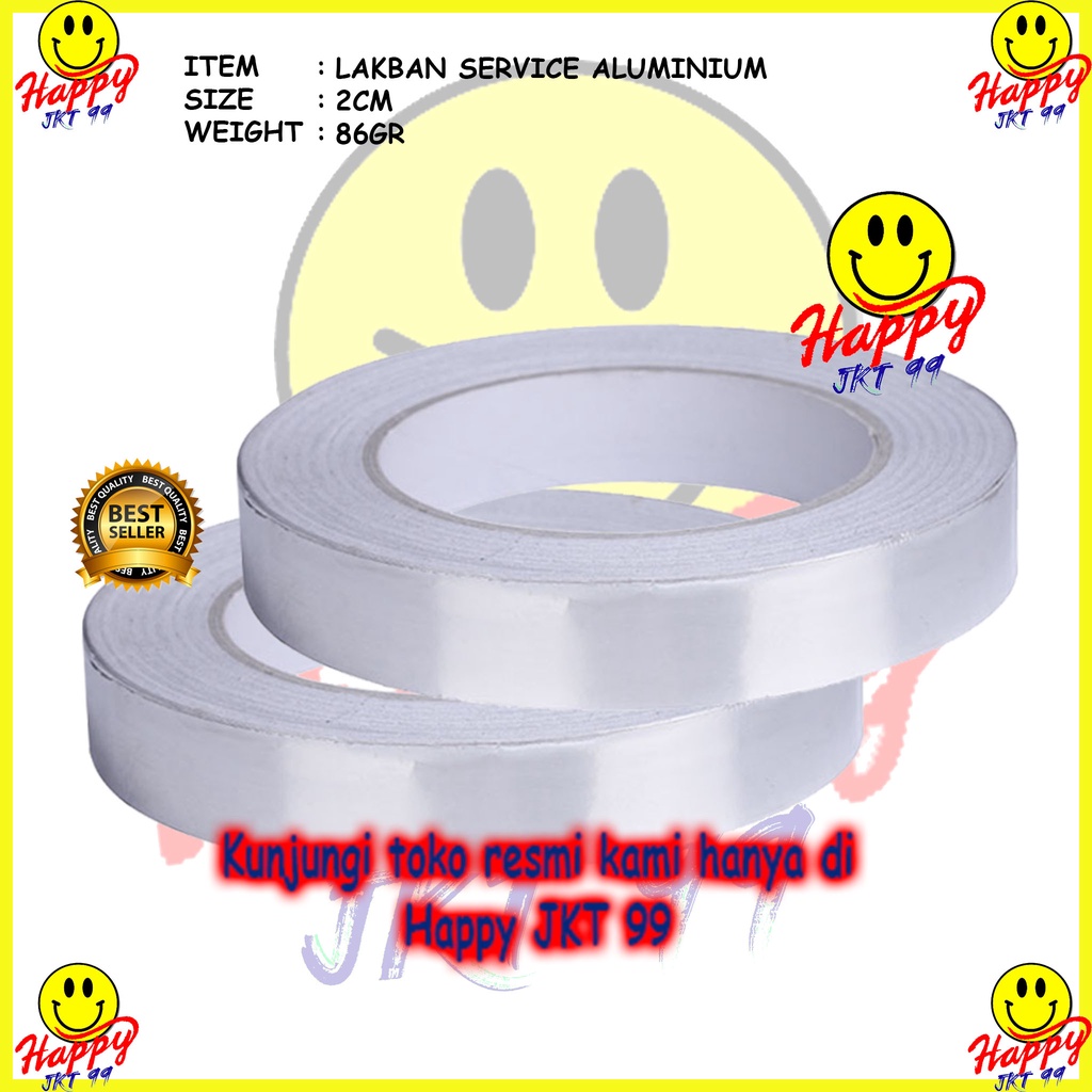 [ HAPPY JKT 99 ] LAKBAN ALUMINIUM ALUMUNIUM FOIL TAPE 2.0CM X 20M ANTI PANAS SERVICE