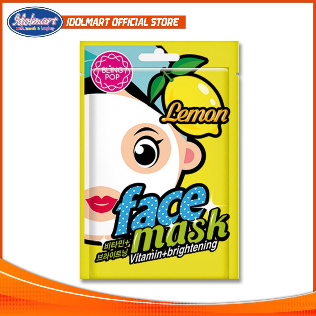 IDOLAKU Bling Pop Lemon Face Mask Vitamin + Brightening Sheet mask