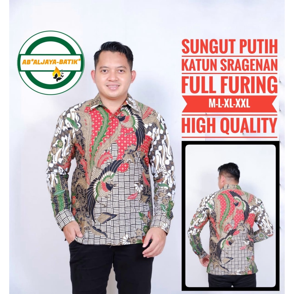 SUNGUT PUTIH Kemeja Batik Solo Pria PREMIUM Lengan Panjang Katun Halus BATIK ALJAYA PERWIRA ARIESWARA UTUNGGA JAYANEGARA Vijay permata biru argo lawu Prastowo Proboseto Rajaswa Jayanegara Mahesa Joglo ungu  Suket Segoro mahkota