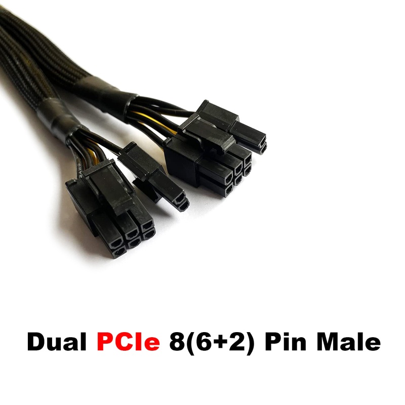 Btsg 6pin Ke Dual PCIe 8pinmining Video Card Line 6P Splitter Kabel Ekstensi 20cm