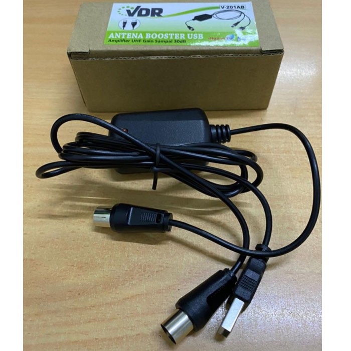 VDR V-201AB V210AB Antena Booster USB Amplifier UHF Gain Sampai 30dB