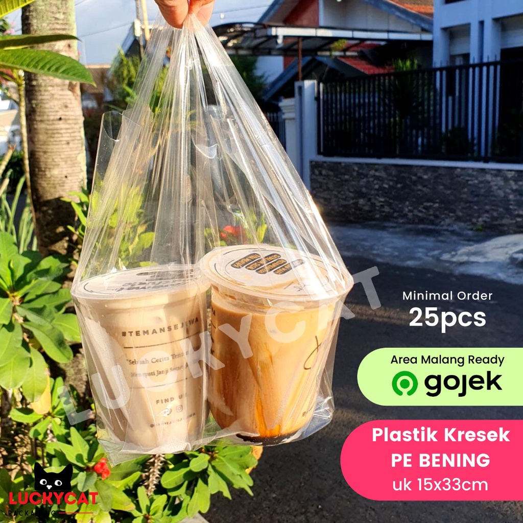 Jual Kantong Plastik PE Transparan Bening 15x33cm Food Grade Kemasan