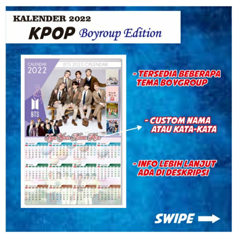 

Kalender 2025 KPOP Boygroup Ukuran A3
