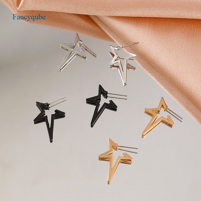 Fancyqube Anting Stud 925 Sterling Silver Bentuk Bintang Untuk Wanita