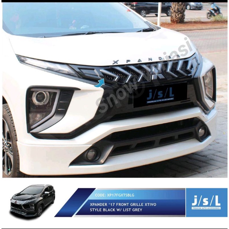 JSL Xtivo Grill Depan Xpander Front Grille Black Grey