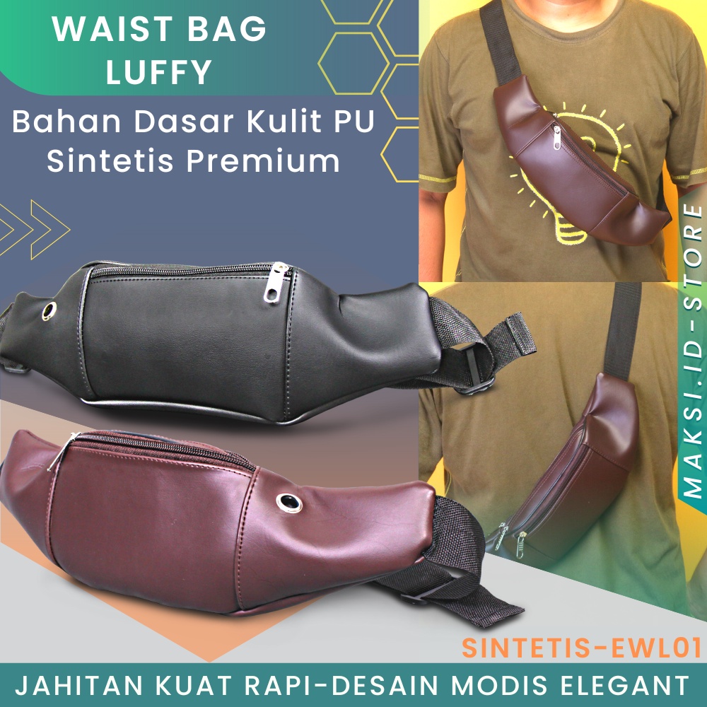 Tas Selempang Pria Kulit Premium Tas Slempang Pria Kulit PU Ada Lubang Earphone Waterproff EWL01 GARANSI ORIGINAL