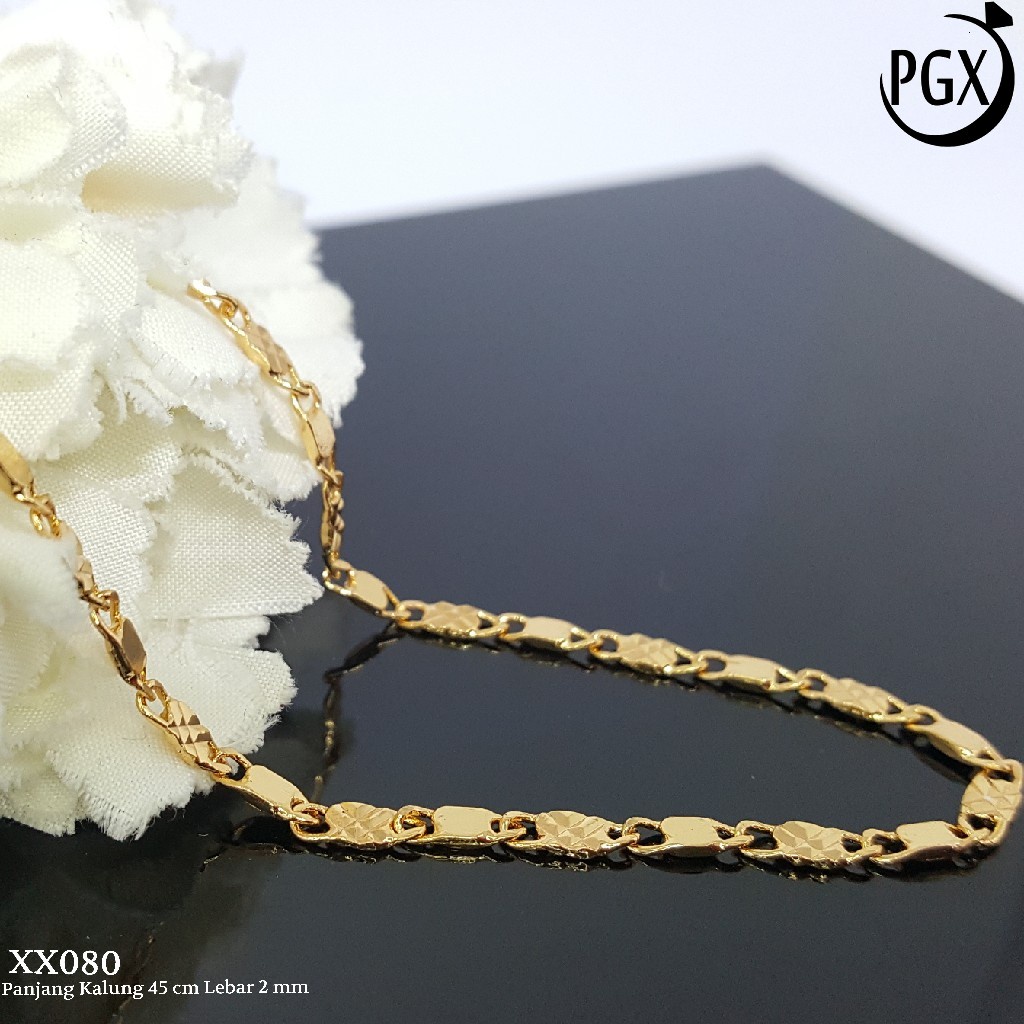 PGX Kalung Pria Wanita Xuping Perhiasan Lapis Emas Aksesoris Fashion Premium - XX080