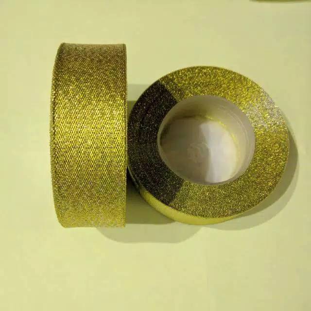 

Pita emas besar 1 inch / pita gold Glitter