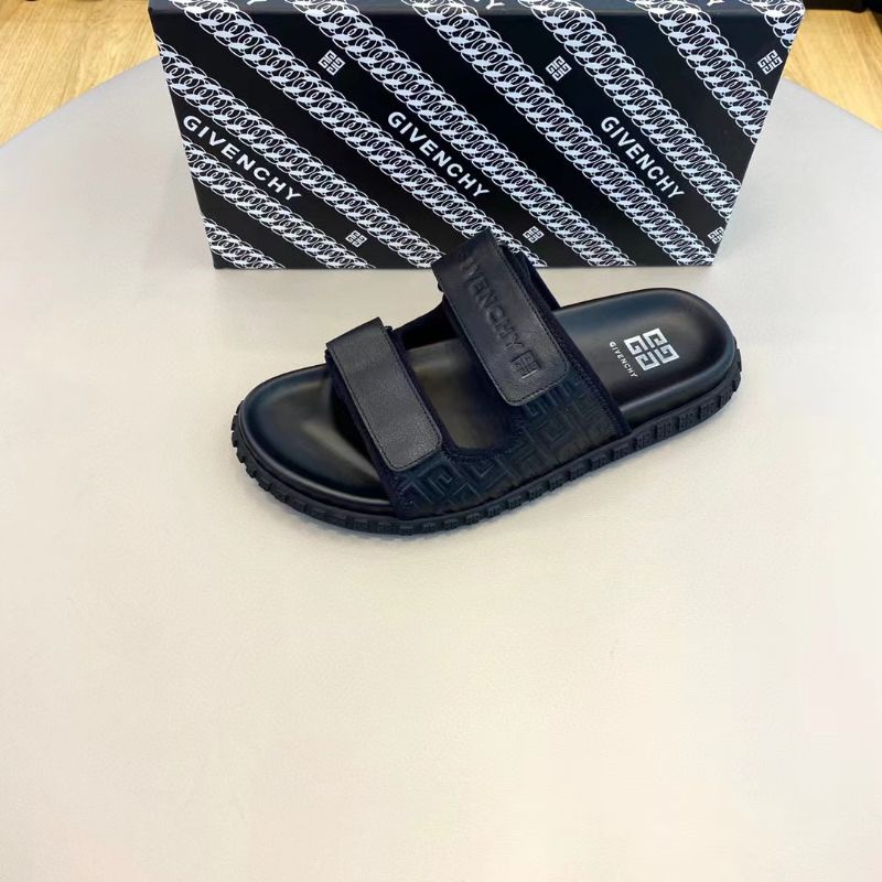 sendal flat selop cowok gchy sandal mirror pria hitam men slippers P1SHOES