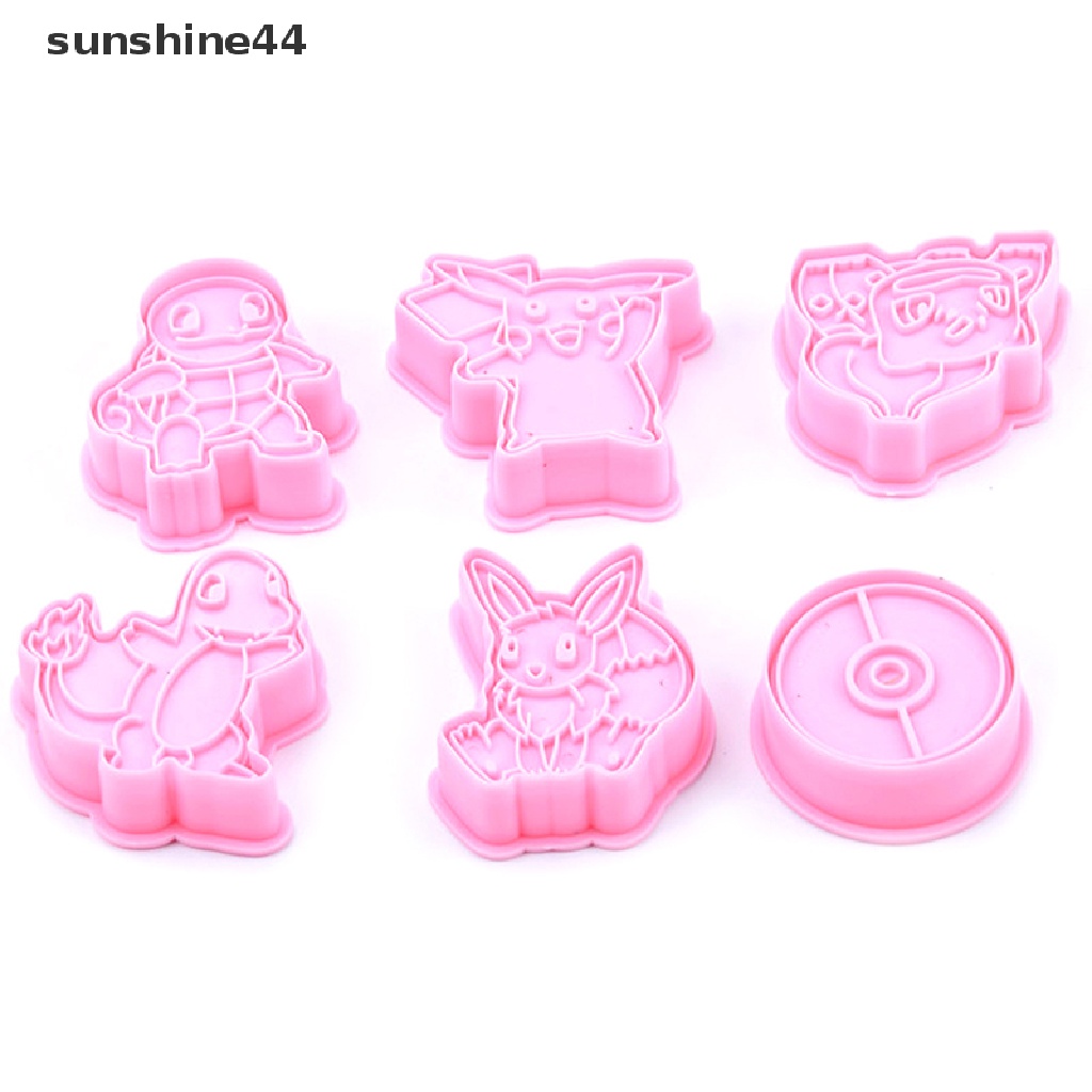 Sunshine 6 set Cetakan Biskuit / Kue Bentuk Kartun elf Bahan Plastik