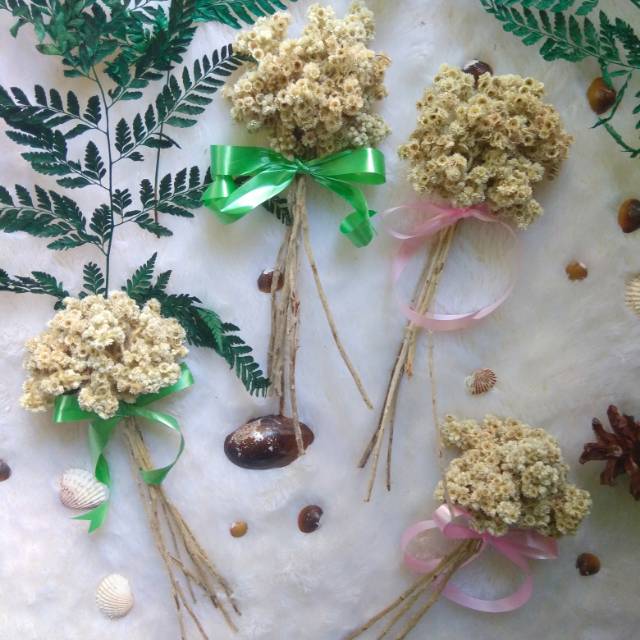 Buket bunga edelweis wisuda/bunga kering/bunga edelweiss/kado wisuda/kado spesial/kado unik