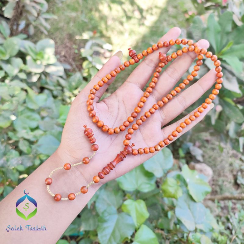 Tasbih Secang Super Size 6mm, Motif Bulat Isi 99 Butir_Bisa COD