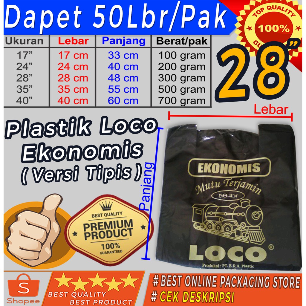 KANTONG KRESEK LOCO EKO HITAM 28 TERMURAH
