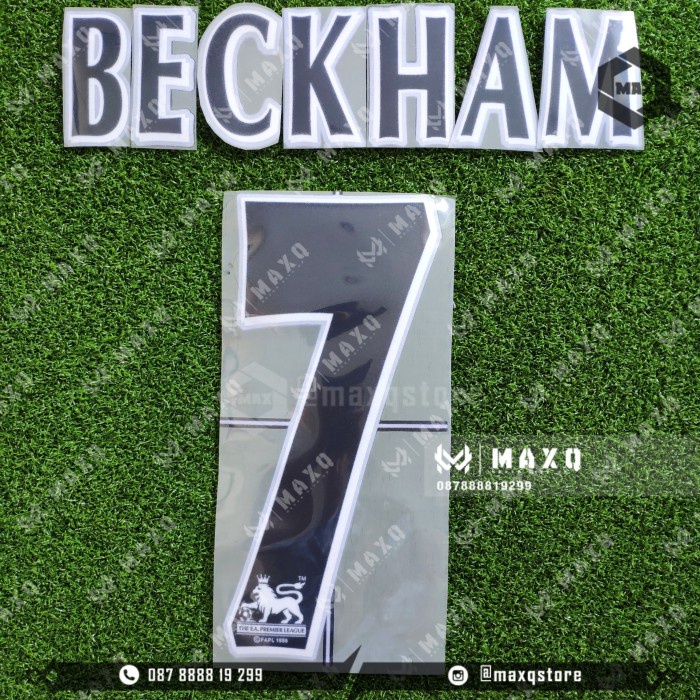 uehur01 Nameset Jersey Manchester Utd 1997 / 2007 Beckham Retro Hitam Gr02Bf