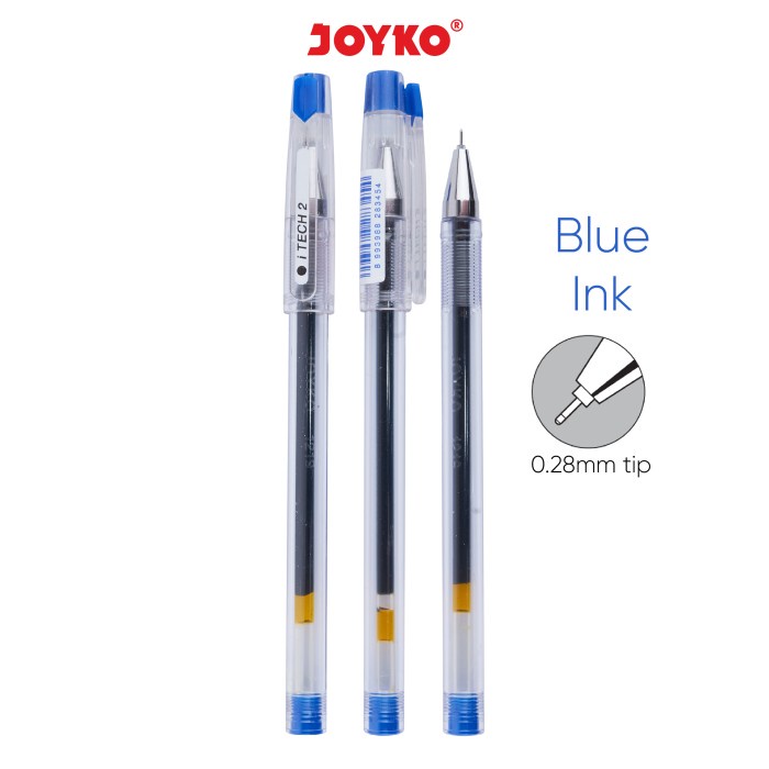 

Terlaris Gel Pen Pulpen Pena Joyko GP-266 iTech 2 0.28 mm - Biru