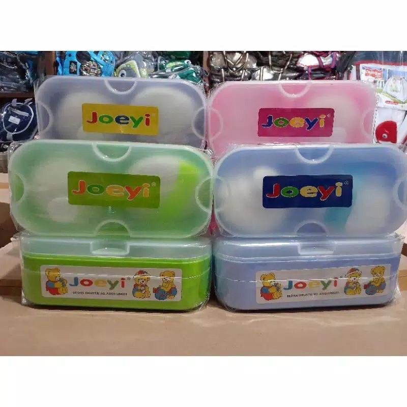 Tempat bedak bayi 2 in 1 plus puff JOEYI anti pecah