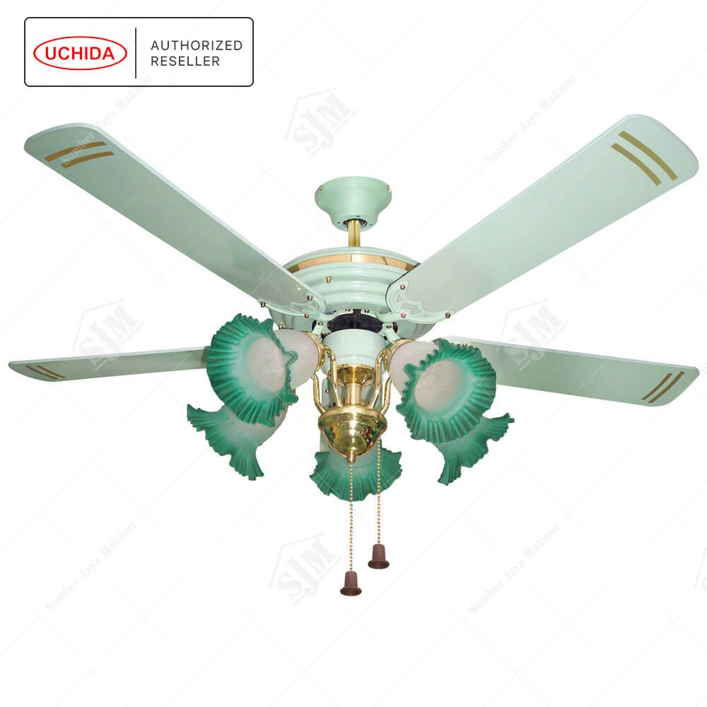 Uchida Ceiling Fan 52 Inch Hijau 5 Lampu Cf 247 Green Shopee Indonesia