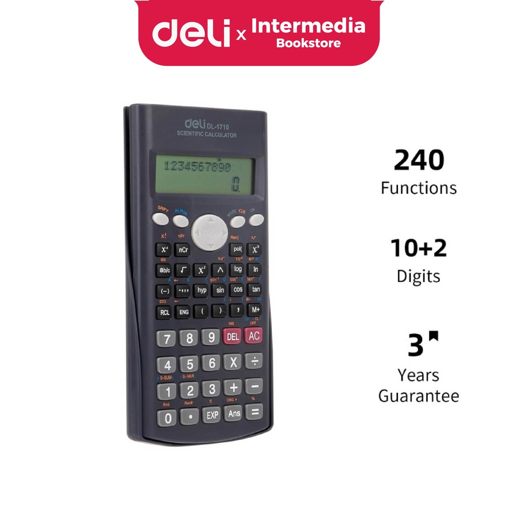 

Deli W1710 Scientific Calculator 240F 10 2 Digits