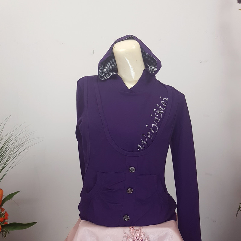 Baju Atasan Kaos Wanita  Ungu Fashion Import 10332