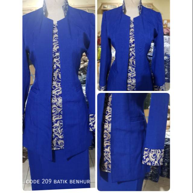 Setelan blazer wanita/Exclusive blazer batik wanita warna benhur kode 209