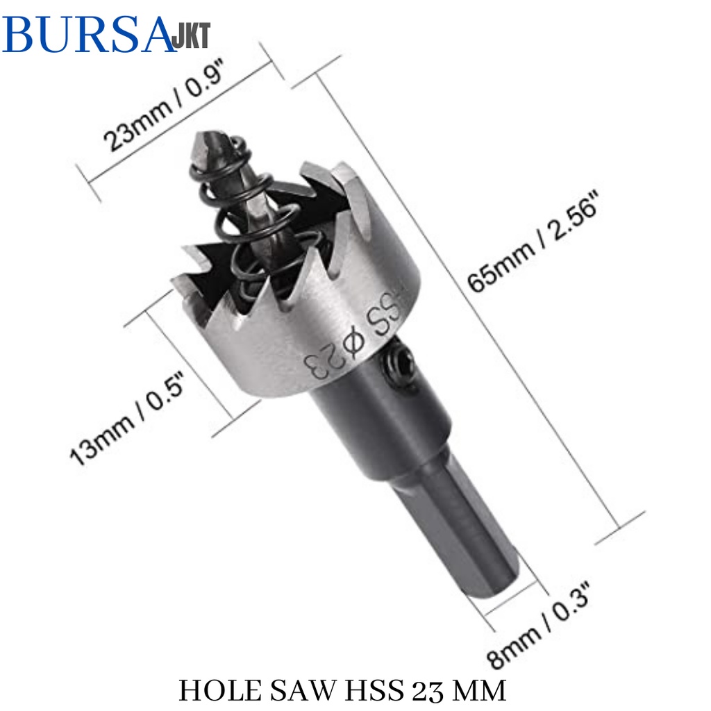 MATA BOR HOLE SAW STAINLESS STEEL PELUBANG BESI PLATE METAL DRILLING LOGAM 23 MM