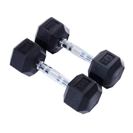 Dumbell dumble barbel ROX rubber hexagonal 5 kg