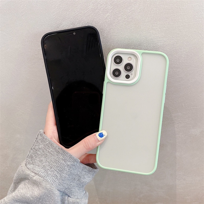 Case Pelindung Bahan Akrilik Matte Bening Untuk IPhone 12 13 Pro Max