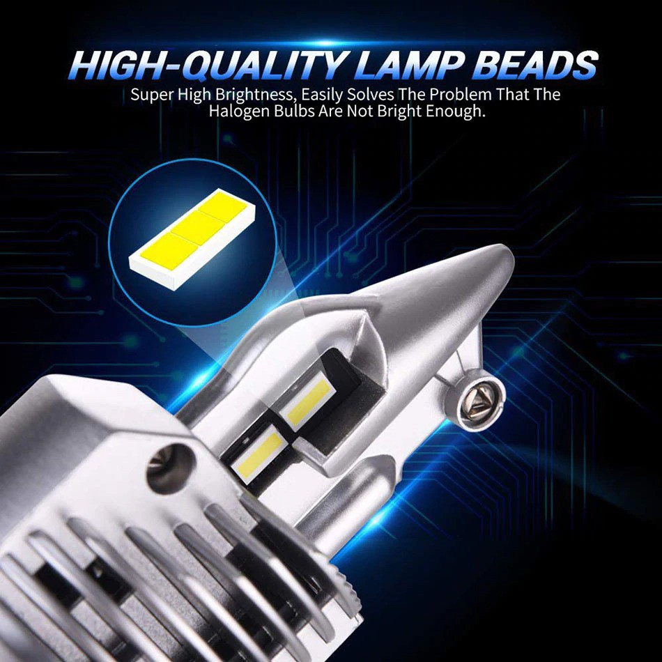 Fighter Lampu Mobil LED Headlight 16000LM 80W 6500K H4 12V 2 PCS - Silver