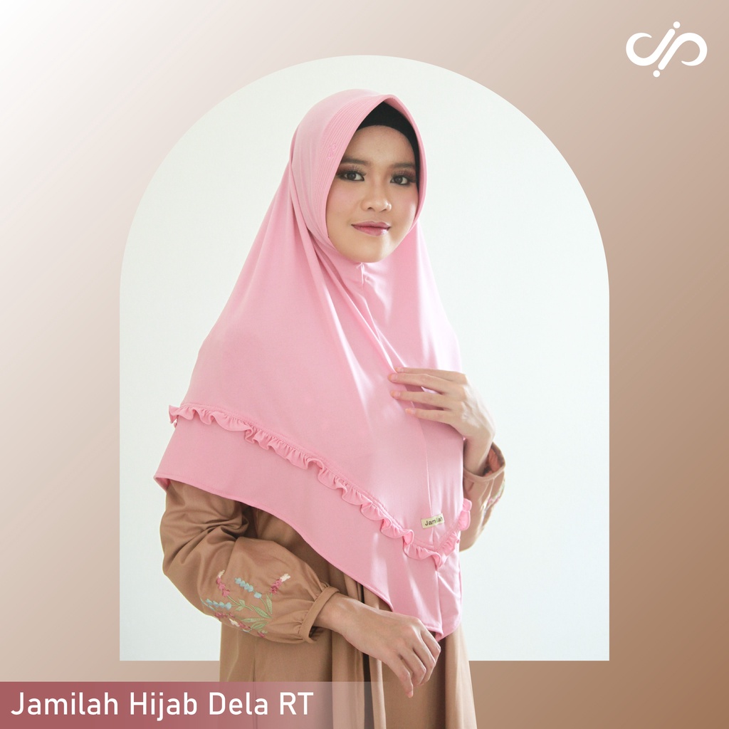 Jamilah Hijab Dela RT - Hijab Instan Rempel dengan Bahan Jersey Lembut dan Nyaman