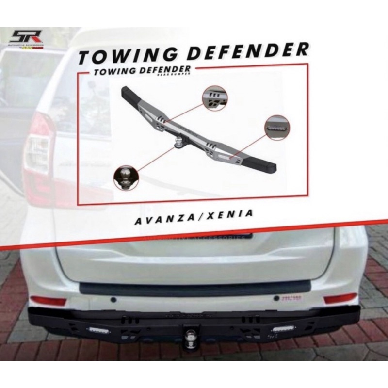 BUMPER TOWING DEFENDER HITAM AVANZA / XENIA 2012-2021 SUPER QUALITY
