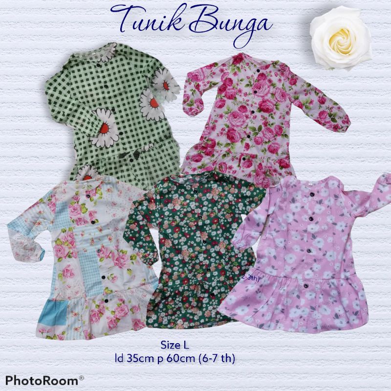 Tunik anak perempuan/Tunik Bunga/Gamis anak perempuan