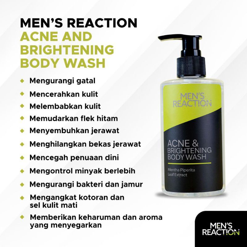 Sabun mandi pria MENS REACTION BODY WASH ACNE SKIN
Original