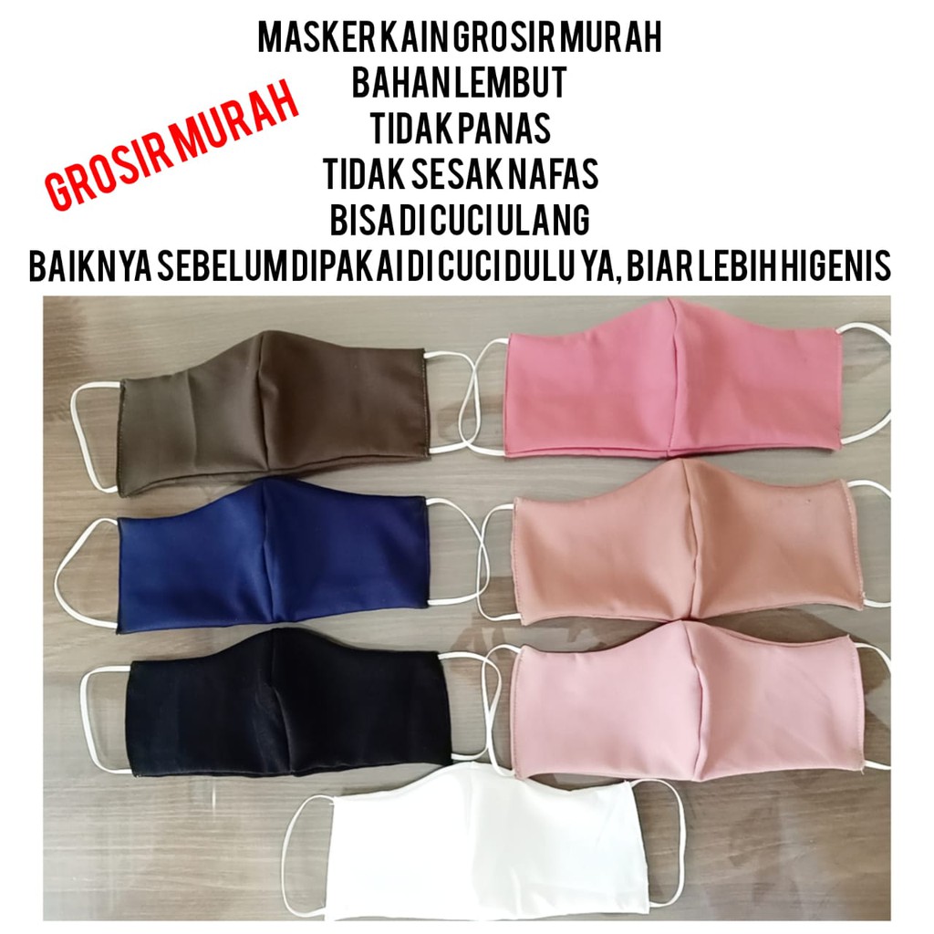 Masker Mulut Hidung Bahan Kain Lembut Bisa Dicuci Warna Random IMK01